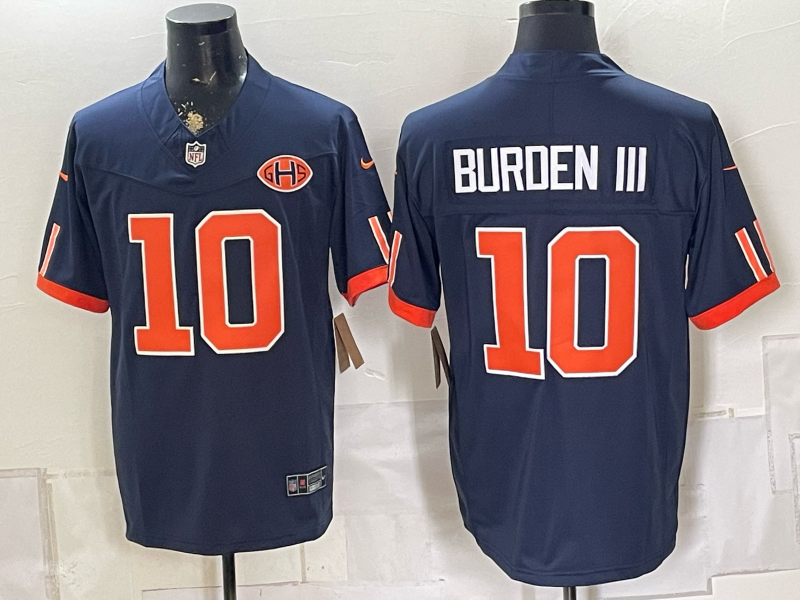 Men 2026 Chicago Bears #10 Burden III blue Nike Limited NFL Jersey 090300->youth mlb jersey->Youth Jersey